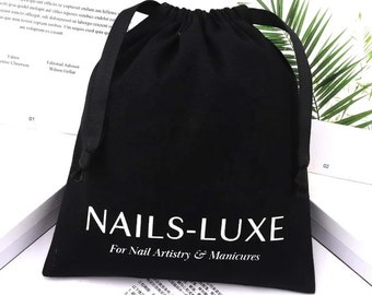 Customizable Organic Cotton Favor Bags, Double Drawstring