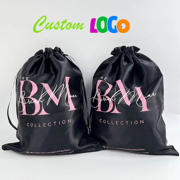 100pcs satin drawstring bags custom dust bags Jewelry package pouch personalized your logo printed wholesale product package gift bag