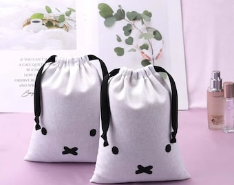 Custom Logo Cotton Favor Bags, Personalized Drawstring Pouch