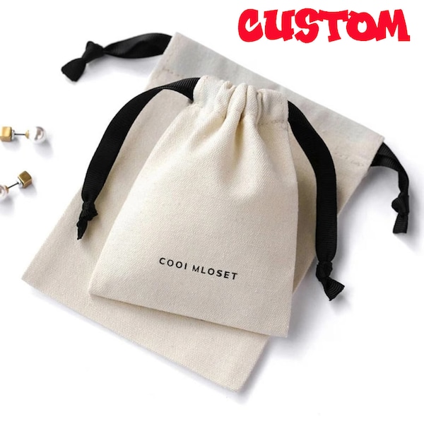 Set of 20/50/100 Natural Cotton Drawstring Pouch, Eco-Friendly Cotton Bags With Drawstring For Jewelry Packaging, Reusable Package Bag