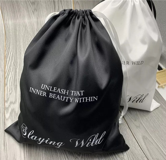 White Satin Silk Clothes/garment Dust Bag Custom Satin Slides Slippers Bag  Drawstring Bagshigh Quality Custom Dust Bags for Handbags Luxury 