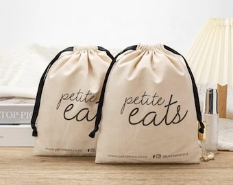 Personalized Cotton Drawstring Favor Bags – Organic Reusable Muslin