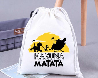 Hakuna Matata Favor Bag – Personalized Lion King Cotton Gift Bag