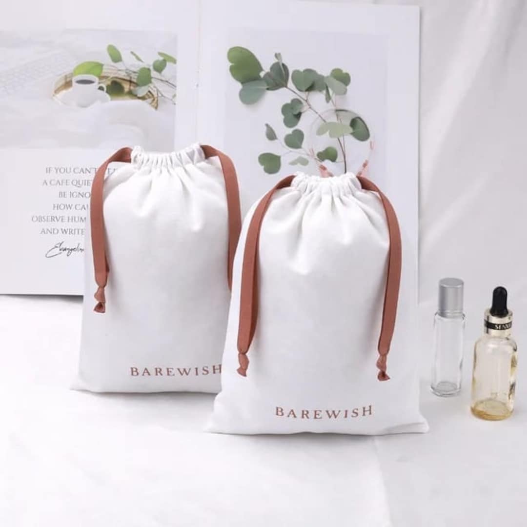 Set of 10/ 20/50/100 Natural Cotton Drawstring Pouch, Eco-friendly - Main Image