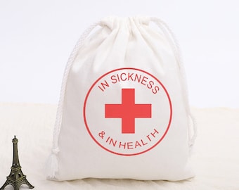 Personalized Hangover Kit Bags, In Sickness and Health Favor Bags
