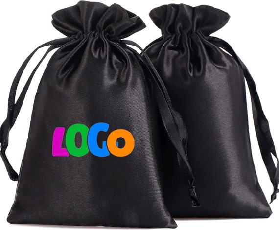 Custom satin bags with logo hot sale