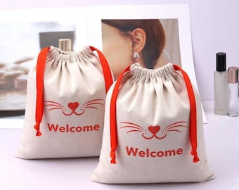 Personalized Organic Cotton Dust Bag, Custom Logo Favor Bag