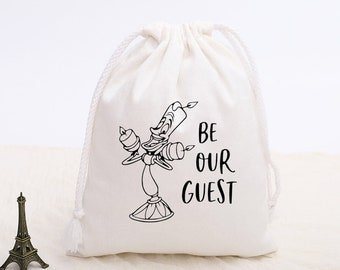 Set of 20/50/100/Beauty and the Beast Favor Bag | Wedding Favor Bag | Custom Bridal Gift Bags | Baby Shower Favor Bags | Be Our Guest