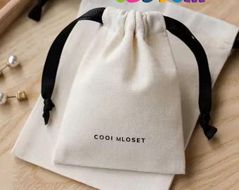 Customizable Cotton Drawstring Gift Bag | Thick Canvas Favor Pouch