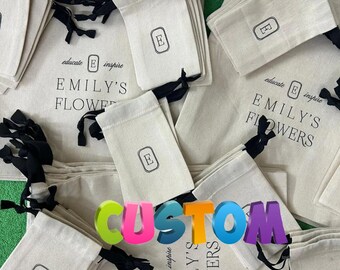 Bolsas de algodón personalizadas para regalos / Logotipo, nombre o mensaje