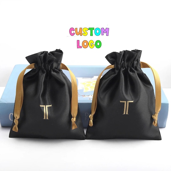 100pcs Satin Drawstring Bags Custom Dust Bags Jewelry Package Pouch Personalized Your Logo Printed Wholesale Product Package Gift Wrap Etsy