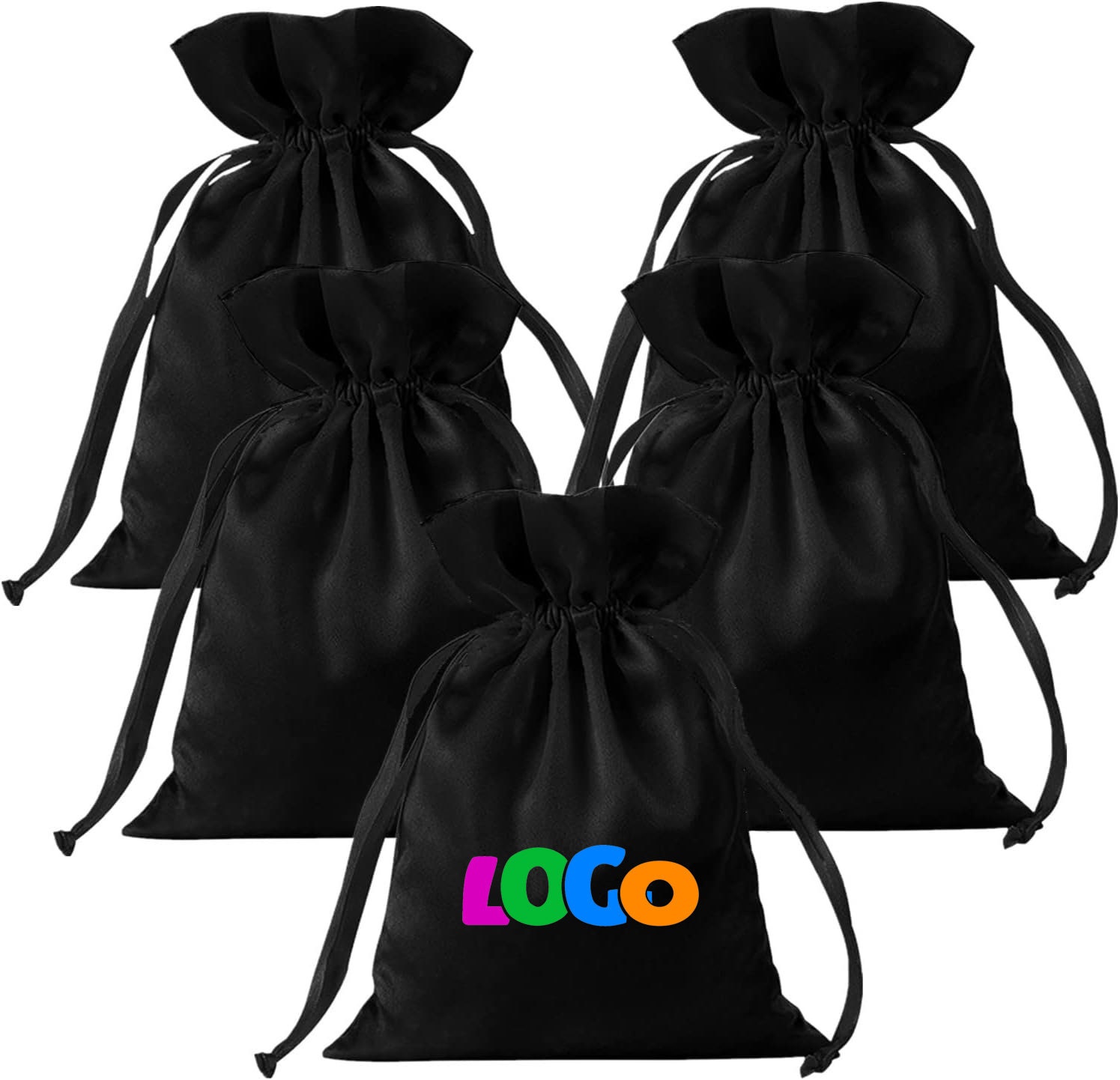 Set of 20,50,100 Sets of Black Satin Bags,white Satin Bag