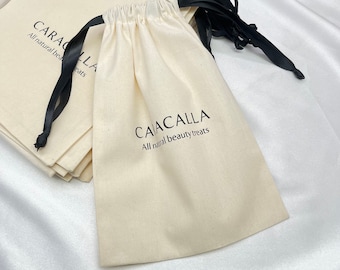 Custom Logo Cotton Drawstring Favor Bag, Personalized Jewelry Package