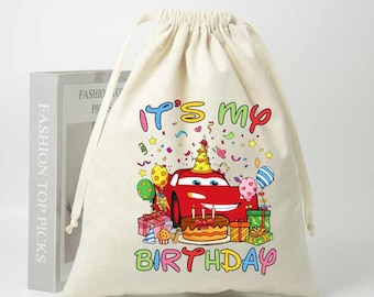 Personalized Birthday Favor Bags, Custom Cotton Goodie Bag