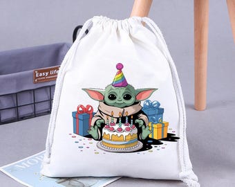 Bolsa de regalo de algodón de Star Wars, fiesta de cumpleaños, impresión personalizada
