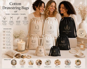 Custom Logo Cotton Favor Bags, Personalized Jewelry Packaging