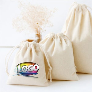 printed cotton drawstring bags