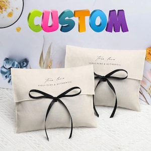 100 pcs Grande pochette en coton beige Enveloppe à rabat pour bijoux