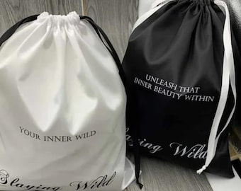 Custom Logo Silk Satin Dust Bag: Handmade Packaging, USA Made