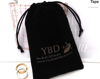 Buy Set of 25 Logo Black Velvet Pouch Jewelry Velvet Gift