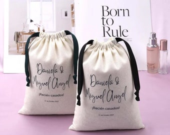 Custom Cotton Drawstring Favor Bag, Personalized Jewelry Package