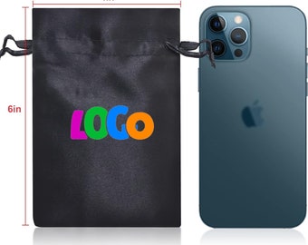 Custom Logo Satin Drawstring Bag, Jewelry Favor Bag, Bulk