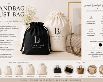 50 Custom Logo Cotton Canvas Drawstring Bags, Jewelry Packaging