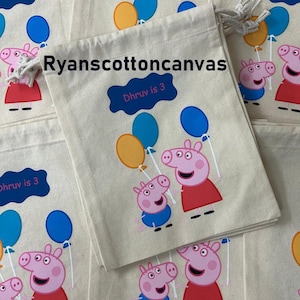 Peppa Pig Cumpleaños Favor bolsas Fiesta de dibujos animados Ideal para regalos Fiesta de cumpleaños Bolsas de dulces Fiesta para niños Favor Peppa bolsa de favor, bolsas, bolsas de favorS