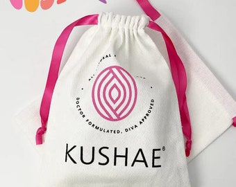 Custom Logo Cotton Canvas Drawstring Pouch, Jewelry Packaging