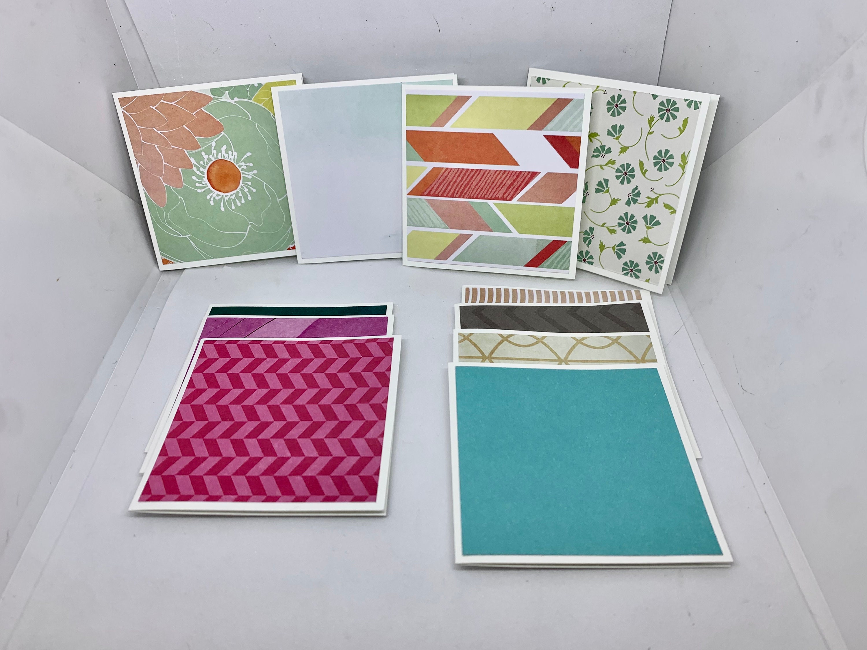 Assorted Mini Note Cards, 3 X 3, Blank Cards, Gift Enclosure, Set of 12 