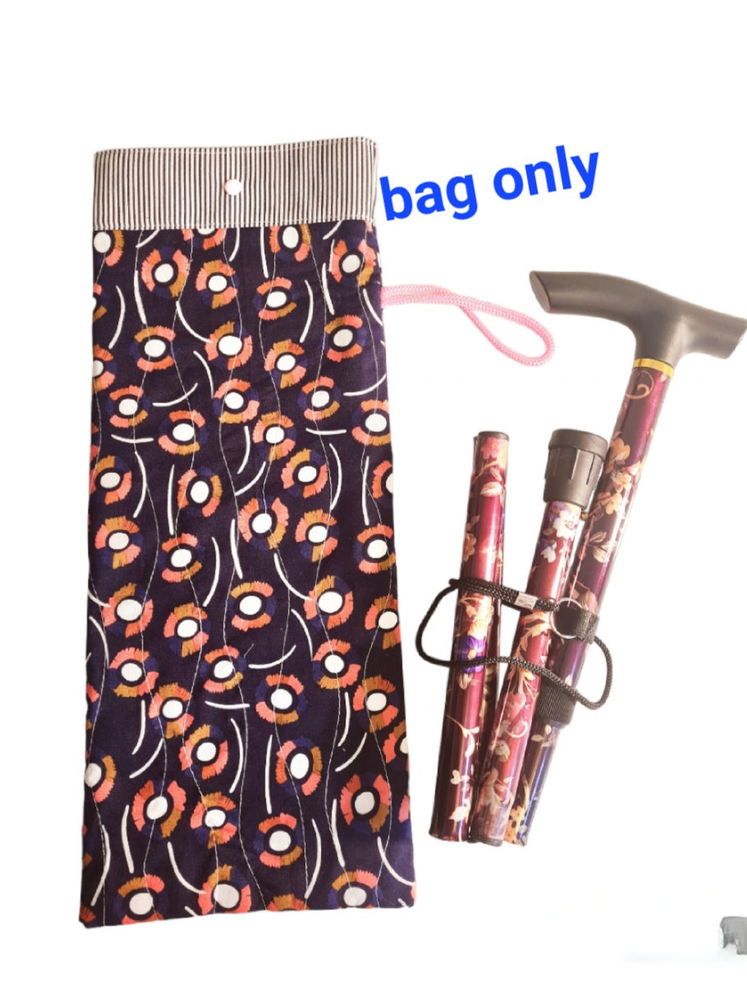 Walking Stick Bag in Pretty Design Wheelchair Handlebar Bag Etsy