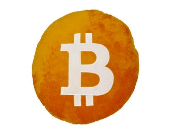 Bitcoin Pillow - Embroidered Round Stuffed Plush Crypto Pillow by BlockCraft BTC Plush Pillow