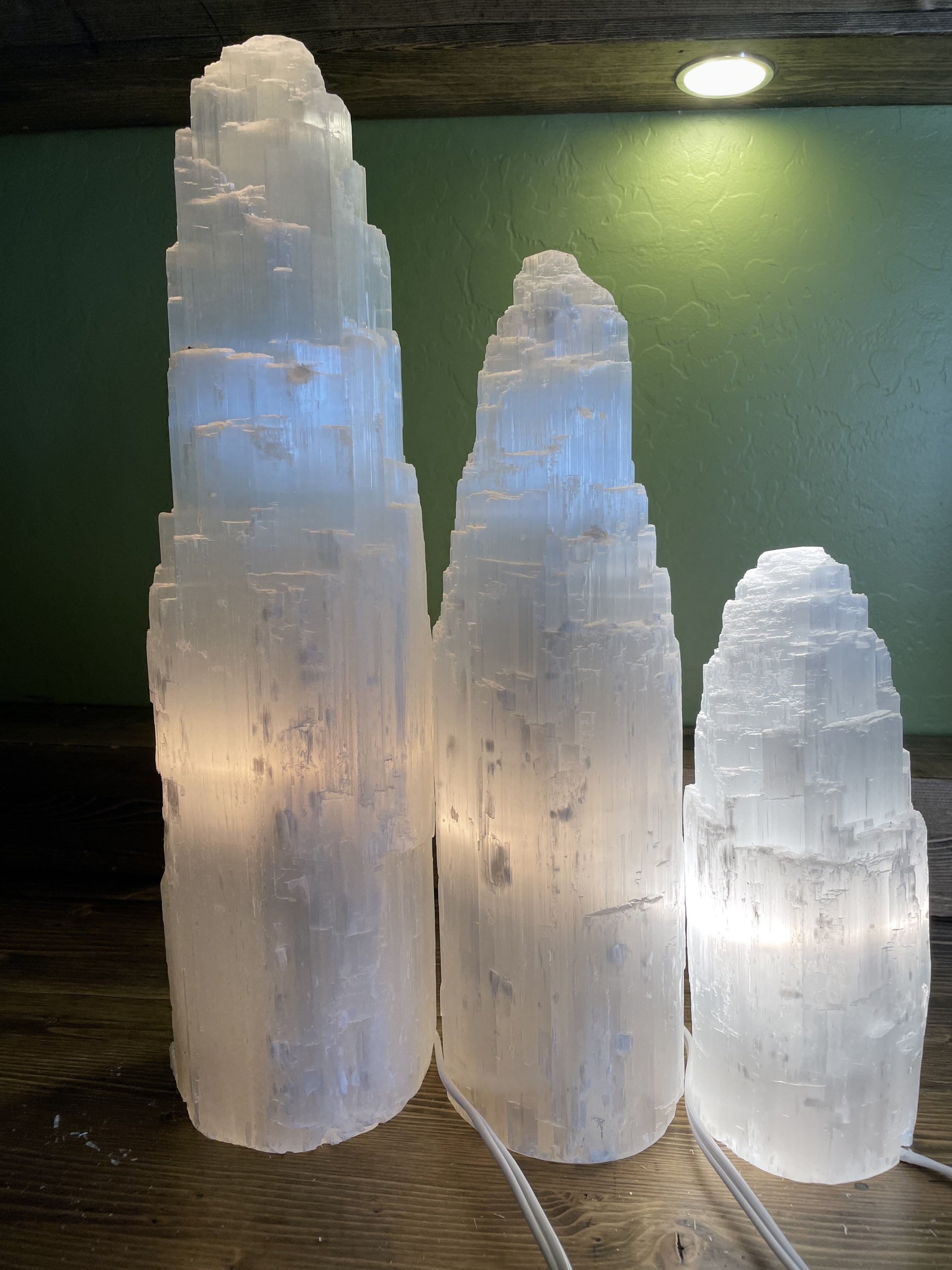 Giant Selenite Lamp 15 to 18 Inches, Medium Selenite Crystal Tall Lamp, XL Selenite Tower, Selenite Geode Lamp, Healing Crystal and Stones