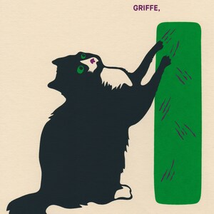 Chat Griffe Screenprint DIN A5 image 4