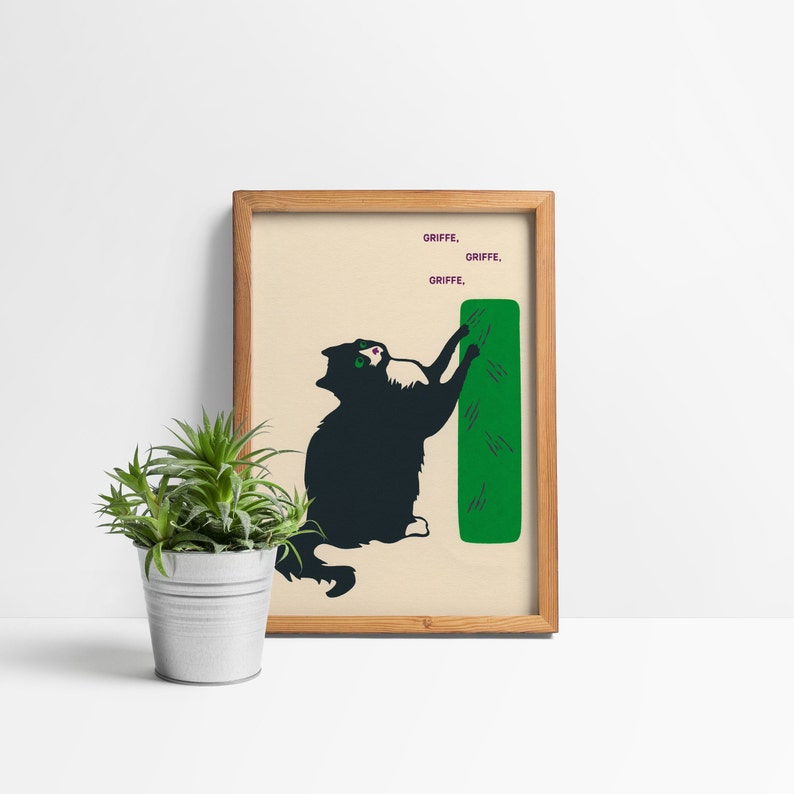 Chat Griffe Screenprint DIN A5 image 3