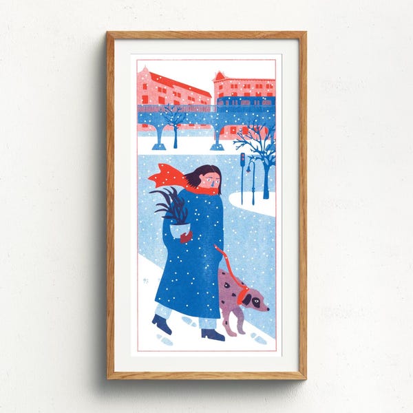 Berliner Pflanze Riso Print 20x40cm