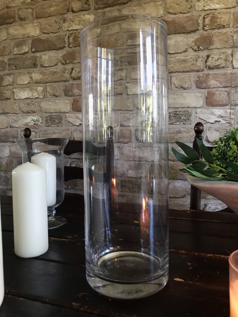 Vase en verre grand cylindre parfait pour des bougies Etsy