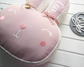 Hasenkissen Kissen Kuschelkissen Hase Geschenke Baby Erstausstattung Personalisiert Handmade