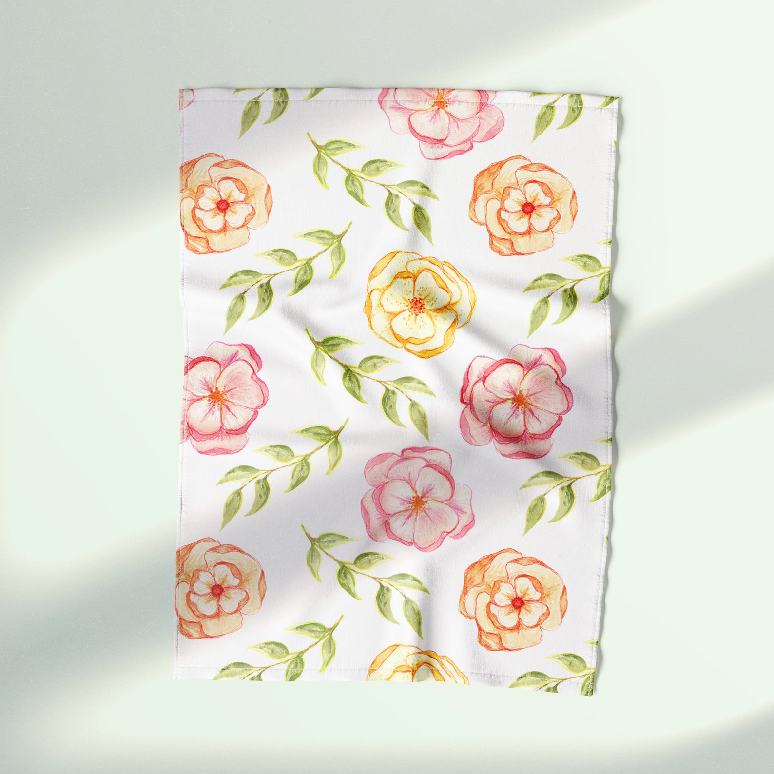 Flower Tea Towels Plant Dish Towel Natural Cotton Towel Etsy