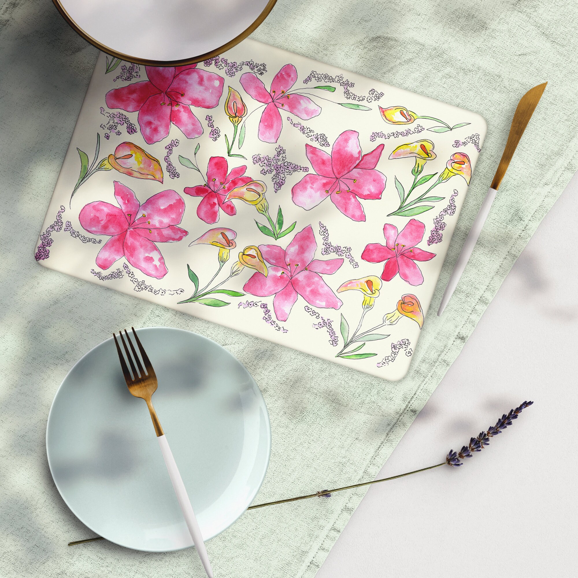 Lilies Flower Placemats Floral Placemats Set Flower Etsy UK