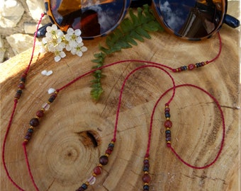 Jasper Tiger/'s eye Maxi macrame beige earrings Smoky Quartz and Bull/'s eye handmade with natural semi precious stones