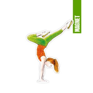 Magneet en kaart voor Yoga Fans - Rose Lenzen Yoga - Illustratie Handgemaakt