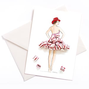 Manège frei - Carte illustrée faite main avec coeur couleur et enveloppe écologique, carte occasion, bon d'achat, anniversaire, cirque