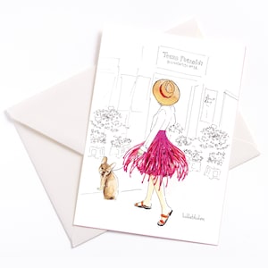 Carte illustrée à la main « Amour des fleurs », Carte d’occasion, Carte d’anniversaire, Art Print, Carte des Fleurs, Carte Aquarelle