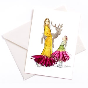 Tarjeta de Navidad ilustrada hecha a mano "alce de Navidad" - tarjeta con sobre, tarjeta de ocasión, tarjeta de felicitación, tarjeta de Navidad, Adviento, regalo
