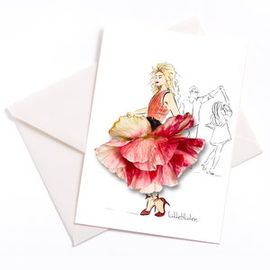 Carte « Party » avec point de peinture et enveloppe, carte d’occasion, invitation, bon d’anniversaire, danse en mai, carte de danse