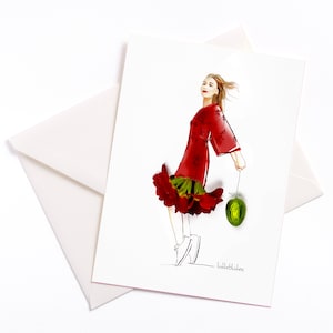 Pâques - Carte illustrée faite à la main "L’oeuf de Pâques caché" - Carte remplie de noyau de couleur et d’enveloppe écologique