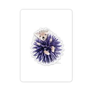 Karte mit Magnet  - Igel - handillustrierte Karte mit Figur als Magnet - Geburtstagskarte, Anlasskarte, Gutschein, Zoo