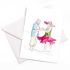 Illustrierte Karte "Goldene Hochzeit" - Karte mit Farbkern und Umschlag umweltfreundlich verpackt, 25 Jahren verheiratet, Jubiläum
