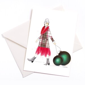 Handgemachte illustrierte Weihnachtskarte  "Merry Christmas" - Karte mit Farbkern und Umschlag, Anlasskarte, Grußkarte, Weihnachtskarte